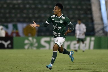 2023 Bağımsızlık Kupası: Guarani ve Portuguesa. 10 Mart 2023, Csmpinas, Sao Paulo, Brezilya: Guarani 'li Diogo Matheus, Guarani ile Portuguesa arasında oynanan ve 2023 Bağımsızlık Kupası çeyrek finalleri için geçerli olan futbol maçında golünü kutlar.