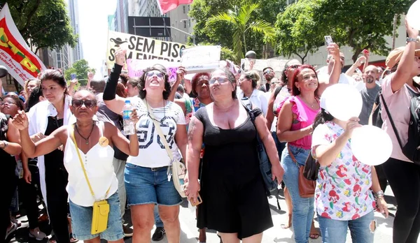 Manifestation Sjuksköterskor Tekniker Och Sjuksköterskor Delstaten Rio Janeiro Mars 2023 — Stockfoto