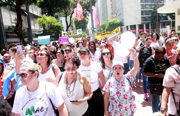 Manifestazione Infermieri Tecnici Assistenti Infermieristici Nello Stato Rio Janeiro Marzo — Foto Stock