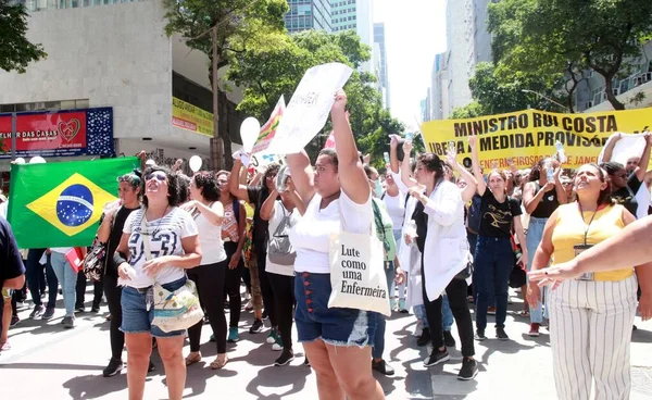 Manifestação Enfermeiros Técnicos Auxiliares Enfermagem Estado Rio Janeiro Março 2023 — Fotografia de Stock