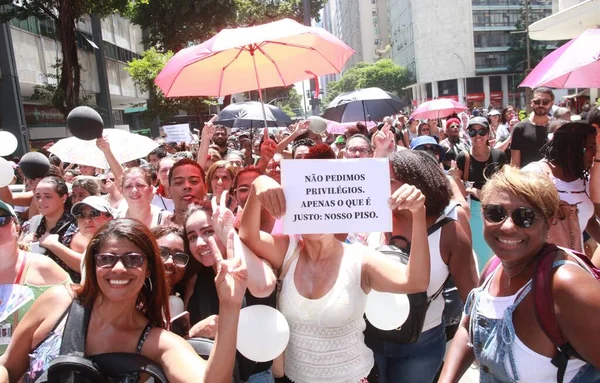 Manifestatie Van Verpleegkundigen Technici Verpleegkundigen Staat Rio Janeiro Maart 2023 — Stockfoto