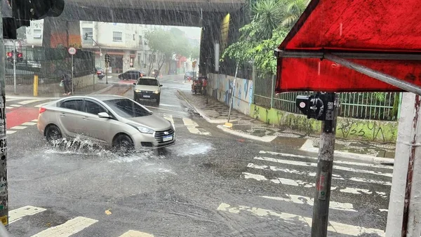 Fortes Pluies Avec Des Inondations Frappent Sao Paulo Mars 2023 — Photo