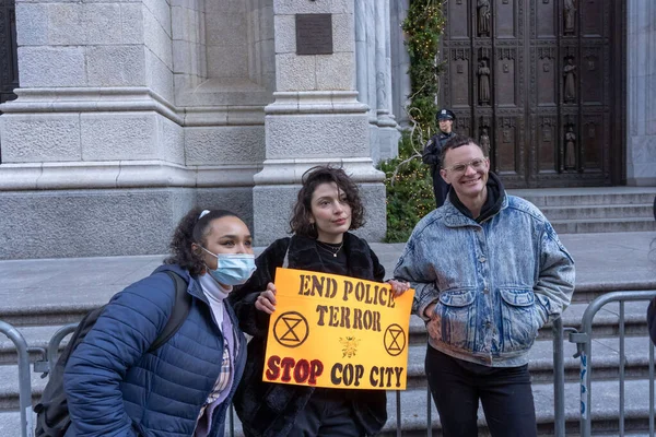 Aktywiści Nowym Jorku Demonstrują Przeciwko Planowanemu Przez Atlantę Ośrodkowi Szkoleniowemu — Zdjęcie stockowe