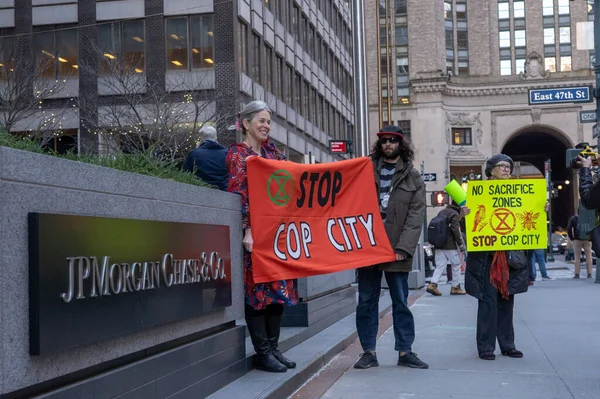 Ativistas Nova York Manifestam Contra Planejado Centro Treinamento Polícia Cop — Fotografia de Stock