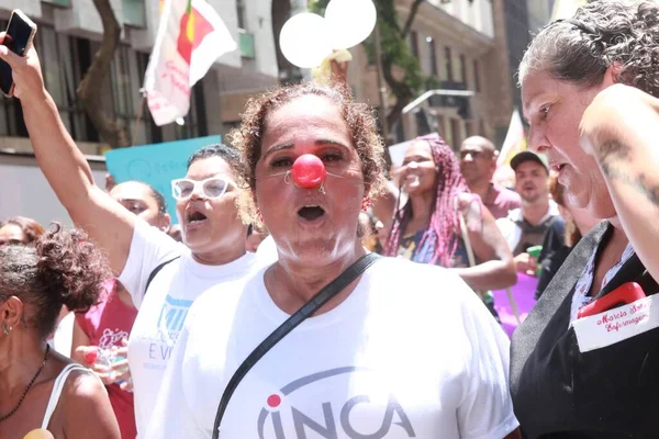 Manifestace Sester Techniků Asistentů Ošetřovatelů Státě Rio Janeiro Března2023 Rio — Stock fotografie