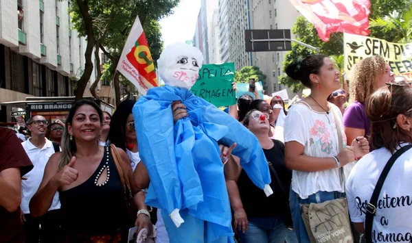 Manifestation Des Infirmières Techniciens Infirmières Auxiliaires Dans État Rio Janeiro — Photo