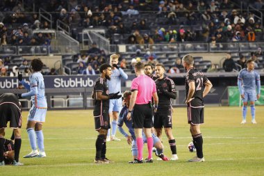 2023 MLS Normal Sezon: NYCFC, Inter Miami CF 'ye karşı. 11 Mart 2023, New York, ABD: New York 'taki Yankee Stadyumu' nda NYCFC ve Inter Miami CF arasında oynanan 2023 MLS Normal Mevsim futbol maçının ev sahibi açılışı. 