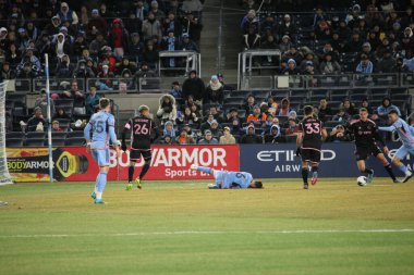 2023 MLS Normal Sezon: NYCFC, Inter Miami CF 'ye karşı. 11 Mart 2023, New York, ABD: New York 'taki Yankee Stadyumu' nda NYCFC ve Inter Miami CF arasında oynanan 2023 MLS Normal Mevsim futbol maçının ev sahibi açılışı. 