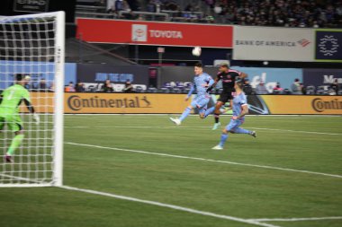 2023 MLS Normal Sezon: NYCFC, Inter Miami CF 'ye karşı. 11 Mart 2023, New York, ABD: New York 'taki Yankee Stadyumu' nda NYCFC ve Inter Miami CF arasında oynanan 2023 MLS Normal Mevsim futbol maçının ev sahibi açılışı. 