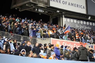 2023 MLS Normal Sezon: NYCFC, Inter Miami CF 'ye karşı. 11 Mart 2023, New York, ABD: New York 'taki Yankee Stadyumu' nda NYCFC ve Inter Miami CF arasında oynanan 2023 MLS Normal Mevsim futbol maçının ev sahibi açılışı. 