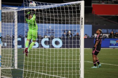 2023 MLS Normal Sezon: NYCFC, Inter Miami CF 'ye karşı. 11 Mart 2023, New York, ABD: Miami 'den bir oyuncu 2023 MLS Normal Futbol Maçı' nda NYCFC 'ye 1-0 üstünlük verilmesine karşı gol attı. 