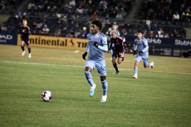 2023 MLS Normal Sezon: NYCFC, Inter Miami CF 'ye karşı. 11 Mart 2023, New York, ABD: Brezilya Talles Magno (NYCFC), New York 'taki Yankee Stadyumu' nda NYCFC ve Inter Miami CF arasında oynanan 2023 MLS Normal Sezonu futbol maçının açılış maçında