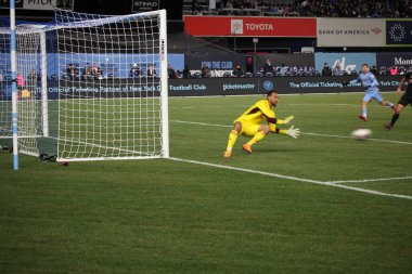 2023 MLS Normal Sezon: NYCFC, Inter Miami CF 'ye karşı. 11 Mart 2023, New York, ABD: Brezilya Talles Magno (NYCFC), New York 'taki Yankee Stadyumu' nda NYCFC ve Inter Miami CF arasında oynanan 2023 MLS Normal Sezonu futbol maçının açılış maçında