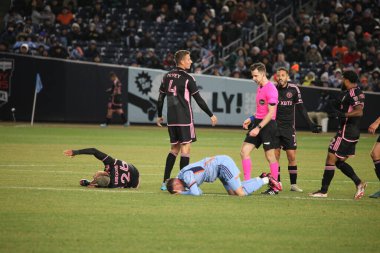 2023 MLS Normal Sezon: NYCFC, Inter Miami CF 'ye karşı. 11 Mart 2023, New York, ABD: New York 'taki Yankee Stadyumu' nda NYCFC ve Inter Miami CF arasında oynanan 2023 MLS Normal Mevsim futbol maçının ev sahibi açılışı. 