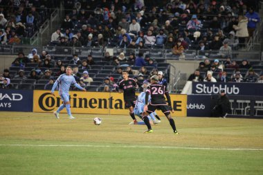 2023 MLS Normal Sezon: NYCFC, Inter Miami CF 'ye karşı. 11 Mart 2023, New York, ABD: New York 'taki Yankee Stadyumu' nda NYCFC ve Inter Miami CF arasında oynanan 2023 MLS Normal Mevsim futbol maçının ev sahibi açılışı. 
