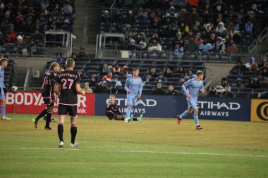 2023 MLS Normal Sezon: NYCFC, Inter Miami CF 'ye karşı. 11 Mart 2023, New York, ABD: New York 'taki Yankee Stadyumu' nda NYCFC ve Inter Miami CF arasında oynanan 2023 MLS Normal Mevsim futbol maçının ev sahibi açılışı. 