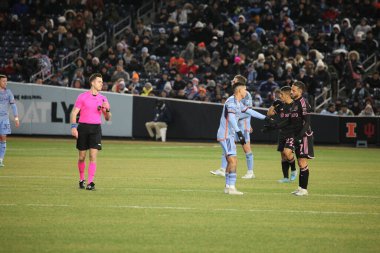 2023 MLS Normal Sezon: NYCFC, Inter Miami CF 'ye karşı. 11 Mart 2023, New York, ABD: New York 'taki Yankee Stadyumu' nda NYCFC ve Inter Miami CF arasında oynanan 2023 MLS Normal Mevsim futbol maçının ev sahibi açılışı. 
