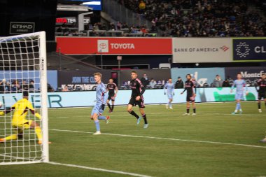 2023 MLS Normal Sezon: NYCFC, Inter Miami CF 'ye karşı. 11 Mart 2023, New York, ABD: New York 'taki Yankee Stadyumu' nda NYCFC ve Inter Miami CF arasında oynanan 2023 MLS Normal Mevsim futbol maçının ev sahibi açılışı. 