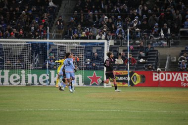 2023 MLS Normal Sezon: NYCFC, Inter Miami CF 'ye karşı. 11 Mart 2023, New York, ABD: New York 'taki Yankee Stadyumu' nda NYCFC ve Inter Miami CF arasında oynanan 2023 MLS Normal Mevsim futbol maçının ev sahibi açılışı. 