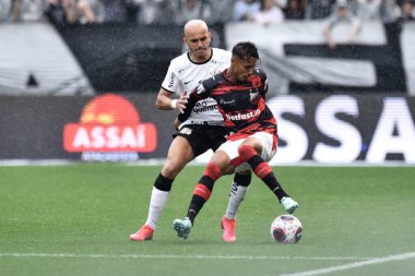 Paulista Futbol Şampiyonası: Korintliler Ituano 'ya karşı. 12 Mart 2023, Sao Paulo, Brezilya: Itaquera 'daki Neo Quimica Arena' da yapılan 2023 Paulista Futbol Şampiyonası çeyrek finalleri için geçerli olan Korintliler ve Ituano arasındaki futbol maçı