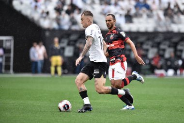 Paulista Futbol Şampiyonası: Korintliler Ituano 'ya karşı. 12 Mart 2023, Sao Paulo, Brezilya: Itaquera 'daki Neo Quimica Arena' da yapılan 2023 Paulista Futbol Şampiyonası çeyrek finalleri için geçerli olan Korintliler ve Ituano arasındaki futbol maçı