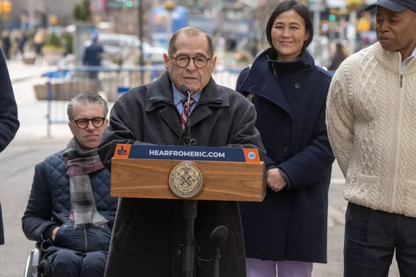 亚当斯 基克斯市长开启了 百老汇视野 的新阶段 2023年3月12日 美国纽约 纽约市市长埃里克 亚当斯 Eric Adams — 图库照片