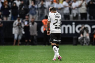 Paulista Futbol Şampiyonası: Korintliler Ituano 'ya karşı. 12 Mart 2023, Sao Paulo, Brezilya: Itaquera 'daki Neo Quimica Arena' da yapılan 2023 Paulista Futbol Şampiyonası çeyrek finalleri için geçerli olan Korintliler ve Ituano arasındaki futbol maçı