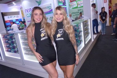 (Sao Paulo 'daki Adradilan Farma Bağlantı Fuarı. 15 Mart 2023, Sao Paulo, Brezilya: Eczacılık piyasasını bir araya getiren Adradilan Farma Bağlantı fuarı 14 Mart Salı günü Sao Paulo 'daki Expo Center Norte' de başladı.