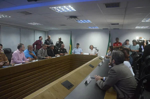 Guvernér Bezerra Schází Týmy Pro Veřejnou Bezpečnost Protože Natalu Narůstá — Stock fotografie