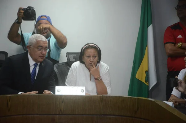 Gubernator Bezerra Spotyka Się Zespołami Bezpieczeństwa Publicznego Gdy Natal Narasta — Zdjęcie stockowe