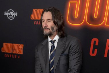 March 15, 2023, New York, New York, USA: Keanu Reeves attends Lionsgate's John Wick: Chapter 4 screening at AMC Lincoln Square Theater on March 15, 2023 in New York City.  clipart