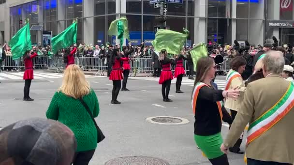 Maart 2023 New York Verenigde Staten Patrick Day Parade Langs — Stockvideo