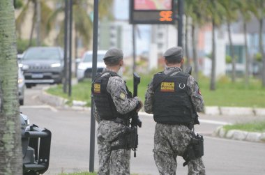 Natal 'da saldırılar. 19 Mart 2023, Natal, Rio Grande do Norte, Brezilya: Parnamirim RN Tren İstasyonu, bu sabah erken saatlerde suçlular tarafından hedef alındı. Belediyenin çadırları olmadan serbest fuarlar, Ponta Negra tahta yolu yağmurla yıkıldı