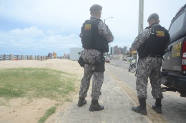 Natal 'da saldırılar. 19 Mart 2023, Natal, Rio Grande do Norte, Brezilya: Parnamirim RN Tren İstasyonu, bu sabah erken saatlerde suçlular tarafından hedef alındı. Belediyenin çadırları olmadan serbest fuarlar, Ponta Negra tahta yolu yağmurla yıkıldı