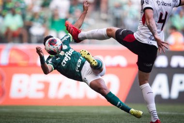 Paulista Futbol Şampiyonası Palmeiras Ituano 'ya karşı. 19 Mart 2023, Sao Paulo, Brezilya: Palmeiras ile Ituano arasındaki futbol maçı, 19 Pazar günü Sao Paulo 'daki Allianz Parque' da düzenlenen 2023 Paulista Şampiyonası yarı finali için geçerlidir.). 