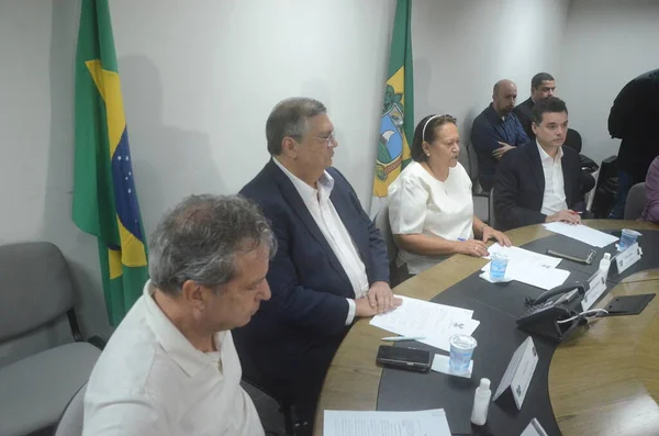フラビオ ディノ法務大臣は 国家安全保障軍 の統合された行動に同行するために到着します 2023年3月20日 ブラジル グランデ ノルテ ナタール — ストック写真