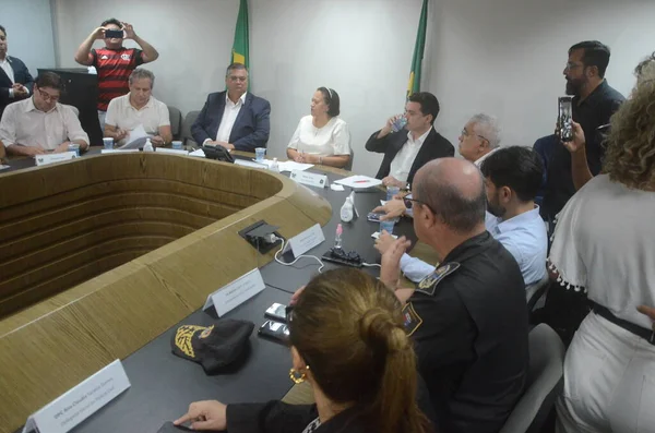 フラビオ ディノ法務大臣は 国家安全保障軍 の統合された行動に同行するために到着します 2023年3月20日 ブラジル グランデ ノルテ ナタール — ストック写真