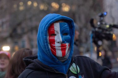 New York Genç Cumhuriyetçiler Kulübü Trump 'ın Ralliler Çağrısı' na cevap verdi. 20 Mart 2023. New York, ABD: Başkan Trump 'ın destekçileri, eski Başkan Donald Trump' ı desteklemek amacıyla adliye binasının önünde bir miting için toplandılar