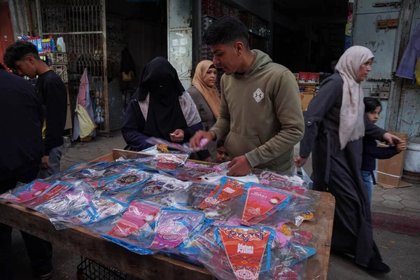 Int Palestinians Shop Prepare Receive Month Ramadan March 2023 Gaza — Stock Photo, Image