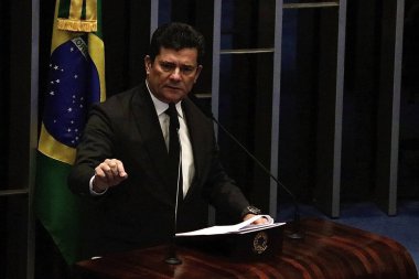 Brezilyalı Senatörler PCC 'nin Senatör Moro' yu kaçırma planına karşı çıktılar. 22 Mart 2023, Brasilia, Federal Bölge, Brezilya Federal Polis Teşkilatı 'nın Senatör Sergio Moro' yu kaçırıp öldürmeyi planlayan PCC üyelerine karşı yürüttüğü operasyon nedeniyle