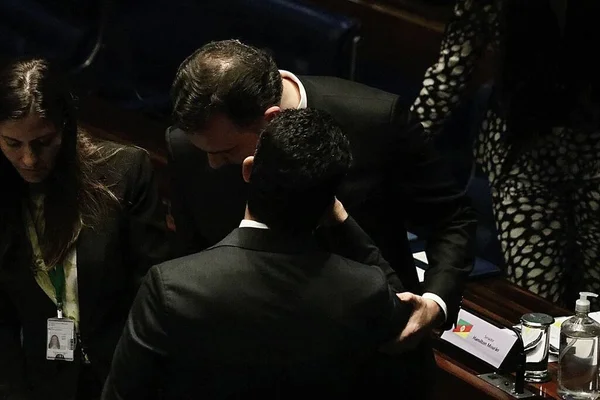 Senadores Brasileiros Posicionaram Contra Plano Pcc Sequestrar Senador Moro Março — Fotografia de Stock
