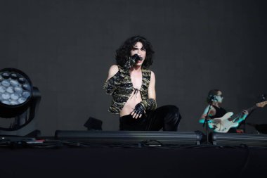 Conan Gray, Brezilya 'daki Lollapalooza 2023 Müzikal Show' da gösteri yapıyor. 24 Mart 2023, Sao Paulo, Brezilya: Conan Gray grubu 24 Cuma günü Brezilya 'nın Sao Paulo kentindeki Lollapalooza 2023 Chevrolet Stage' de canlı performans sergiliyor.). 