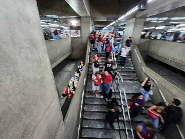Забастовка Метро Сан Паулу Вызывает Переполненные Платформы Марта 2023 Года — стоковое фото