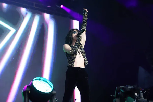 Conan Gray Brezilya Daki Lollapalooza 2023 Müzikal Show Gösteri Yapıyor — Stok fotoğraf