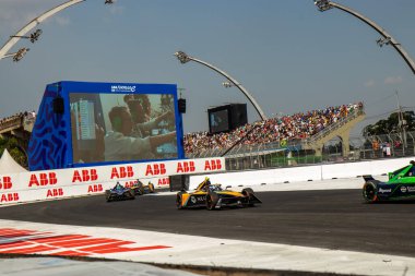Brezilya 'daki Formula E yarışı, 25 Mart 2023, Sao Paulo, Brezilya: Brezilya' daki ilk Formula E yarışı, bu Cumartesi öğleden sonra, 25 Mart 2023 tarihinde Sao Paulo 'da yapıldı, Yeni Zelandalı Mitch Evans (9 - Jaguar)