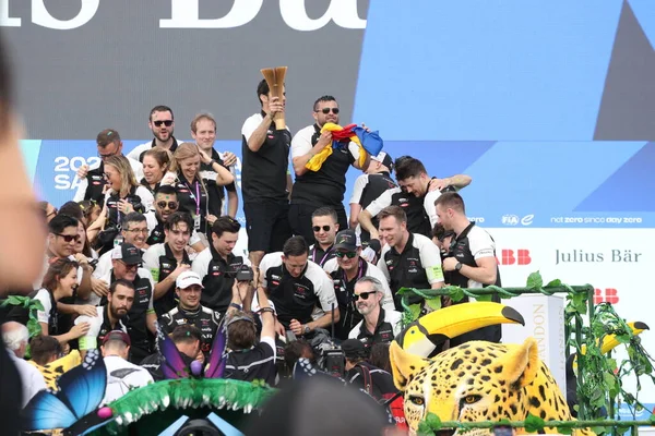 stock image New Zealander Mitch Evans Wins Sao Paulo Formula E-Prix 2023. March 25, 2023, Sao Paulo, Brazil: The first Formula E race in Brazil, which took place on the Saturday (25) in Sao Paulo, ended with the victory of the New Zealander Mitch Evans 