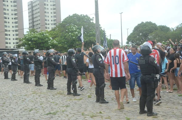 北東サッカーカップ Abc対ナウティコ 2023年3月26日 ナタール グランデ ブラジル 北東サッカーカップの試合は 犯罪攻撃の危機のために ナタールのFrasqueiraoスタジアムでファンの存在せずに行われました — ストック写真