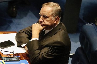 Brasilia 'daki Senato Toplantısı. 29 Mart 2023, Brasilia, Federal Bölge, Brezilya: Brezilya Federal Senatosu Genel Kurulu 'nda 29 Mart Çarşamba günü, Senato Başkanı Rodrigo Pacheco' nun da katılımıyla Brezilya 'da, 