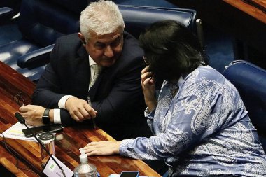 Brasilia 'daki Senato Toplantısı. 29 Mart 2023, Brasilia, Federal Bölge, Brezilya: Brezilya Federal Senatosu Genel Kurulu 'nda 29 Mart Çarşamba günü, Senato Başkanı Rodrigo Pacheco' nun da katılımıyla Brezilya 'da, 