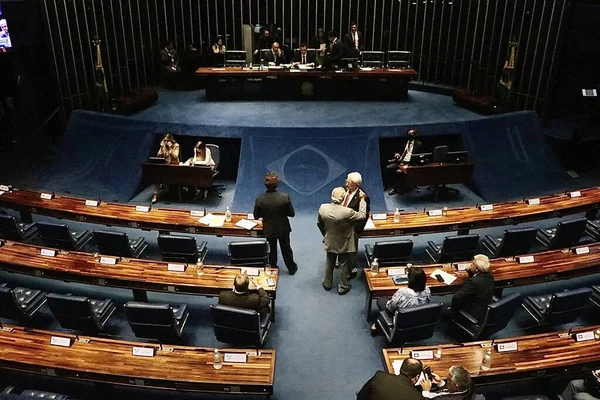 Brasilia 'daki Senato Toplantısı. 29 Mart 2023, Brasilia, Federal Bölge, Brezilya: Brezilya Federal Senatosu Genel Kurulu 'nda 29 Mart Çarşamba günü, Senato Başkanı Rodrigo Pacheco' nun da katılımıyla Brezilya 'da, 